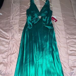Green Silk Formal Gown